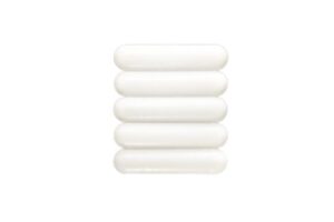 Five white Magnetic Stirrer Bars (5 pcs, 7*30 mm PTFE Lab Spinner Cylinders) are stacked vertically on a plain white background, highlighting their simple cylindrical shape.