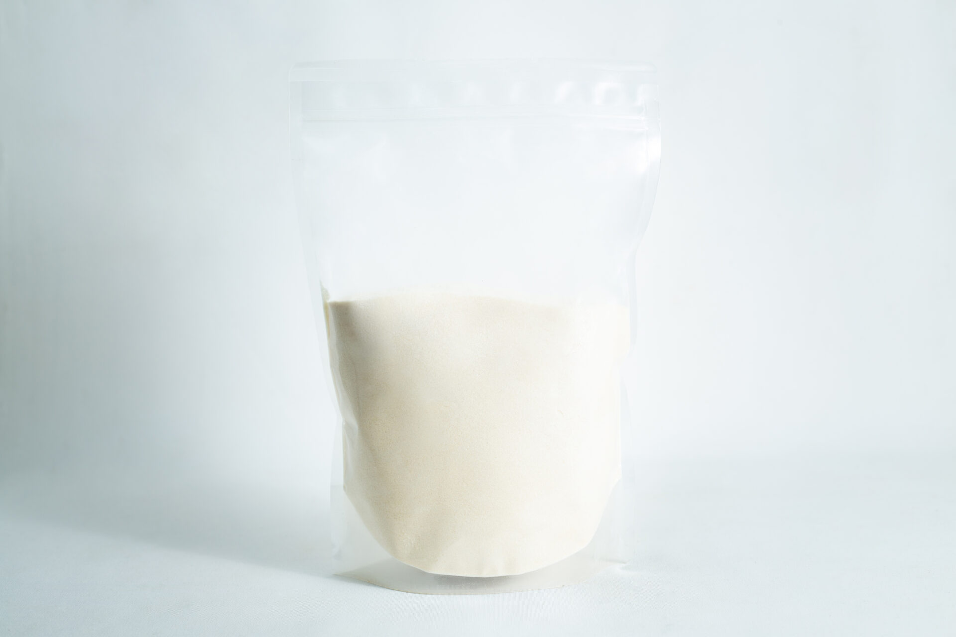 A clear resealable plastic pouch filled with white powder, labelled as Agar Mix MYAG Antibacterial Malt Extract Yeast, displayed against a plain white background.