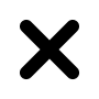 A black X or close icon on a light grey background.