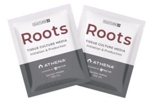 Box of 10 Plant Cell Athena Roots™ Tissue Culture Media sachets, each for initiation and production, 750 ml per sachet.