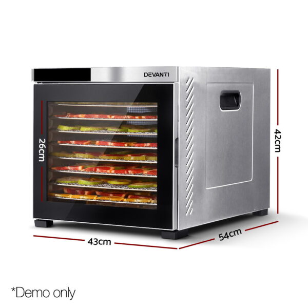 Devanti 10 Trays Food Dehydrator Stainless Steel
