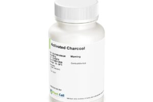 A white plastic bottle labelled Plantcell Activated Charcoal with a white cap is displayed against a white background.